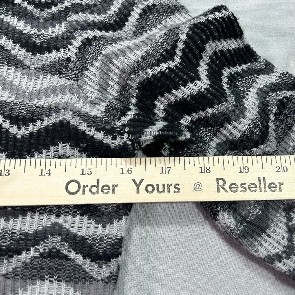 Prana Dress Womens Small‎ Gray Black Chevron Meryl Sweater Hoodie Midi V-Neck